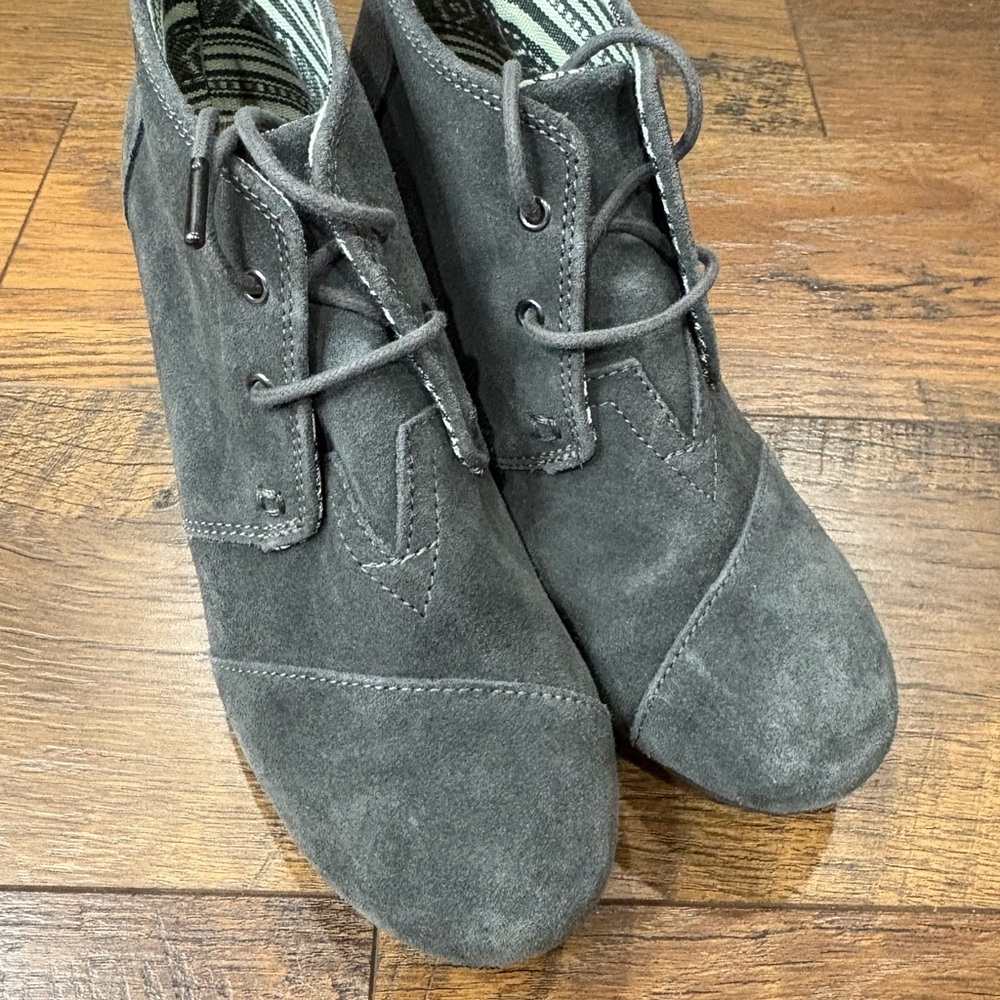 Gray Suede Ankle Boots